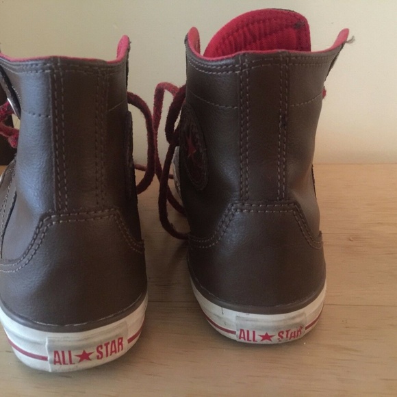 Converse Leather Brown Hiker Sneakers Hi Top 7 - Picture 4 of 8
